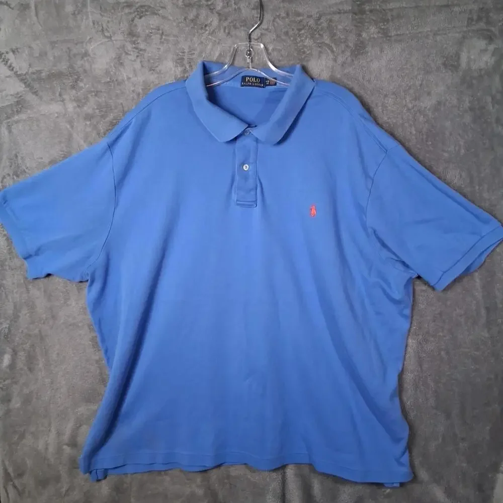 Polo ralph Lauren Polo Shirt‎ Men Size 4XB Blue Embroidered Pony Short Sleeve